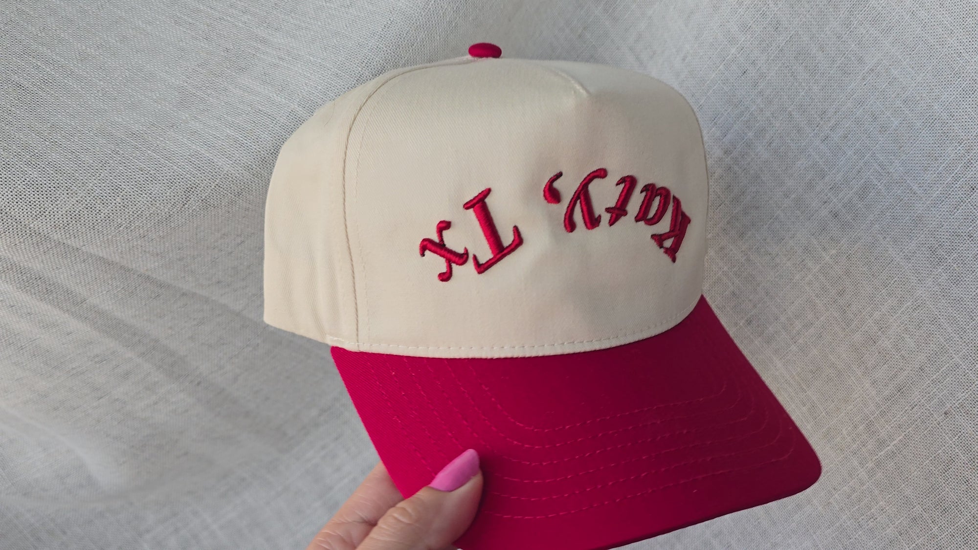 Katy TX Curved Hat – Upside Down 3D Puff Embroidered Snapback