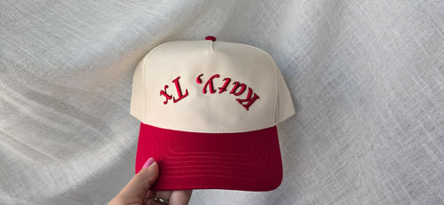 Katy TX Curved Hat – Upside Down 3D Puff Embroidered Snapback